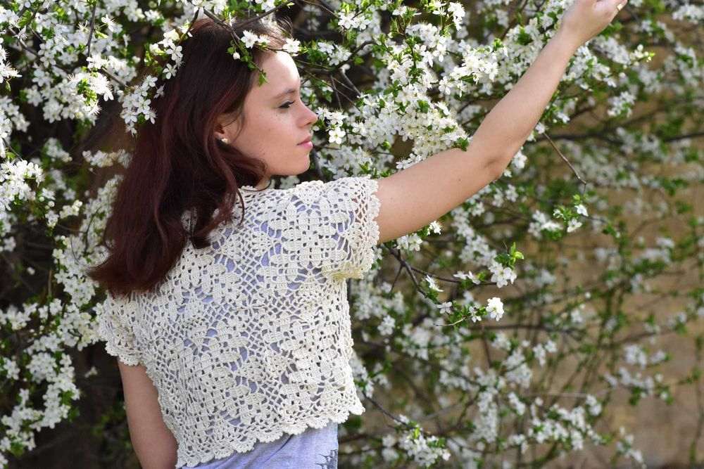 Bolero crosetat ivory S-M