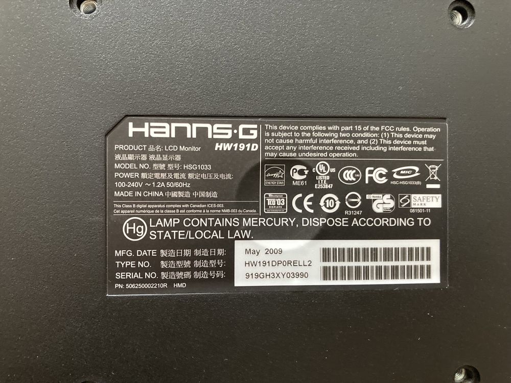 Monitor HANNS.G LCD 20inc