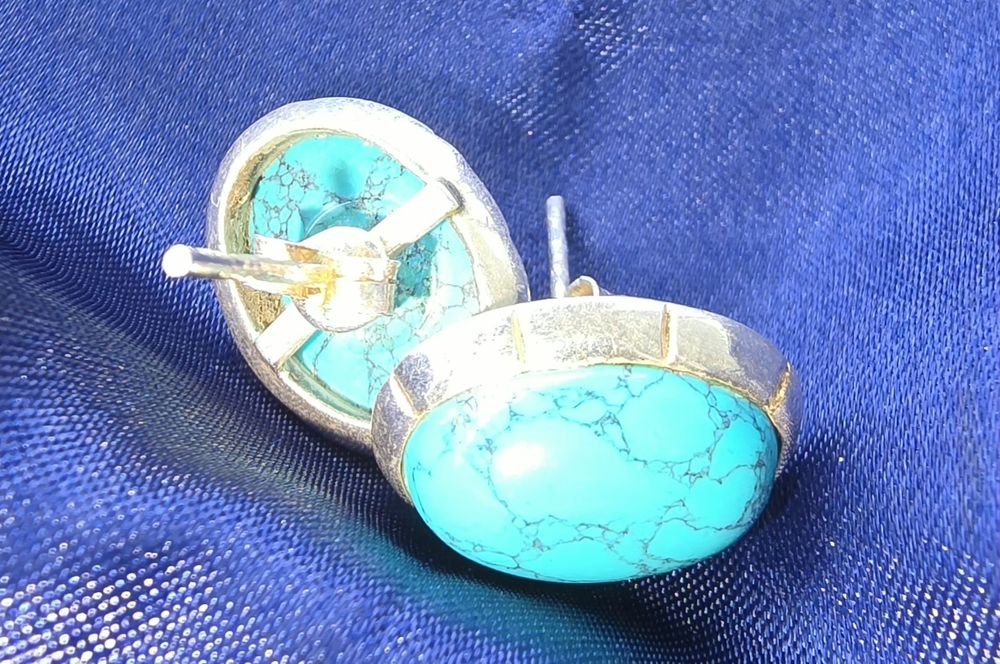 Cercei argint 925 cu howlit turcoaz