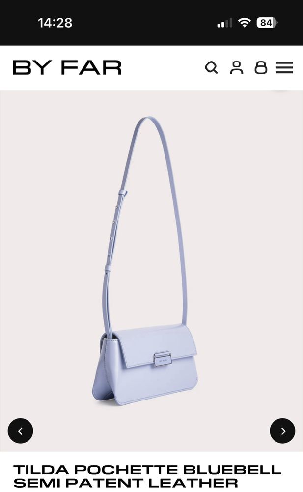 Намаление до 31.07 // Чанта BY FAR Tilda Pochette Bluebell