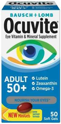 Ocuvite, витамины и минералы для глаз, взрослые 50+., 50 шт.