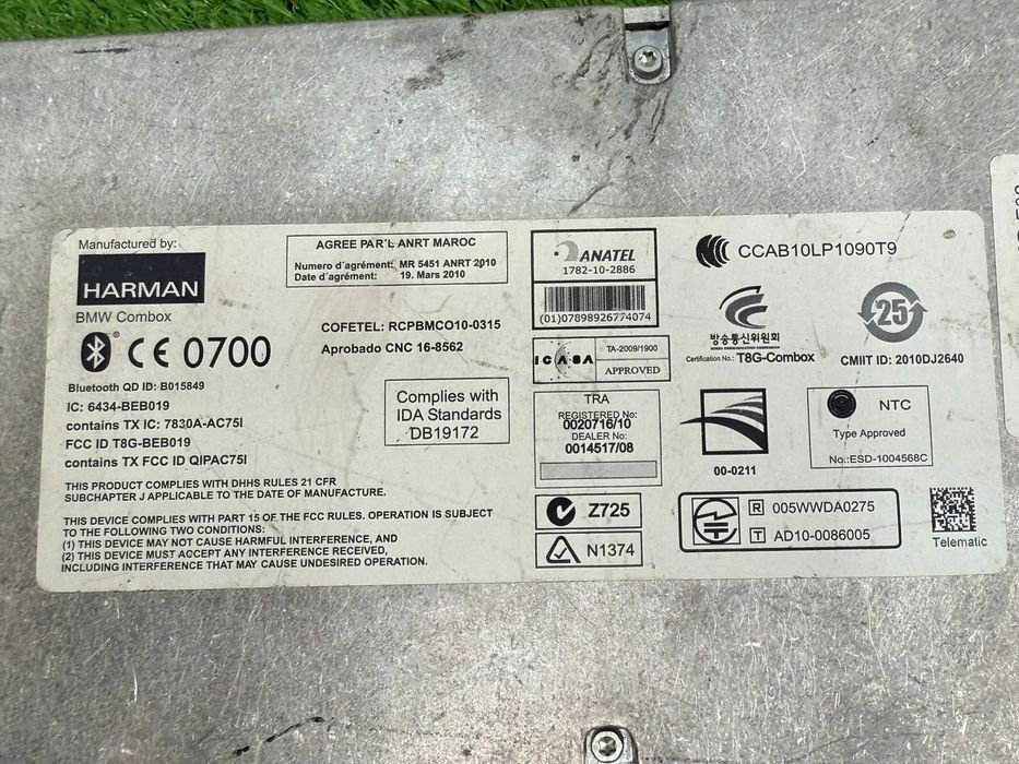 MODUL BLUETOOTH BMW 320D F30 F31 F34 SERIA 3 2.0 DIESEL 2012 COD OEM 925715101 9257151 8410925715101 2011-2019