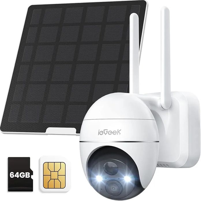 Cameră supraveghere solara  ieGeek 4G exterior 360° SIM CARD NOUA