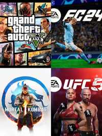 Fifa24, ufc5, MK1, GTA5