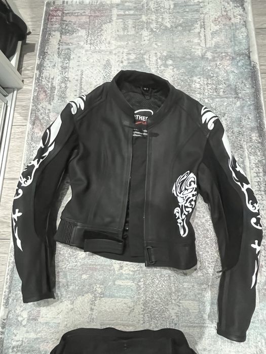 Costum moto geaca si pantalon piele