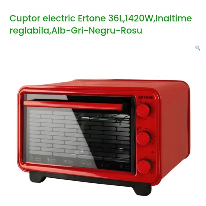 Cuptor electric ERTONE GRI 36 L, 1420 W NOU - 250 Lei