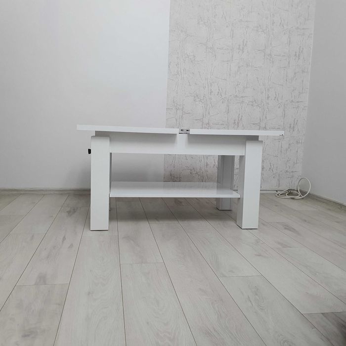 Vand masa MDF - alb lucios - extensibila