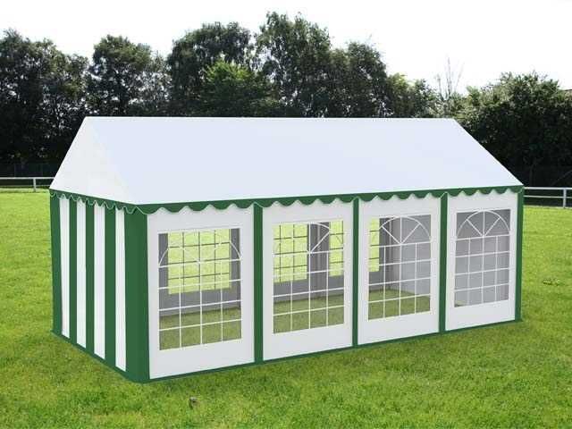 Cort Evenimente Economy, Pvc Verde-Alb, 4x8 m - Corturi24