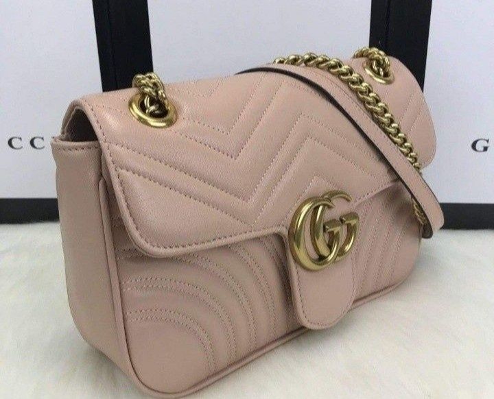 Geanta damă, model Marmont, logo metalic auriu mat,saculet,etichetă