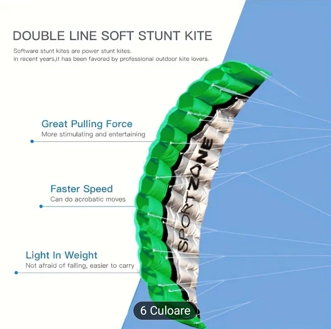 Zmeu, aripa  2,5 m – roșu, ca nou, ideal kite-surfing / antrenament