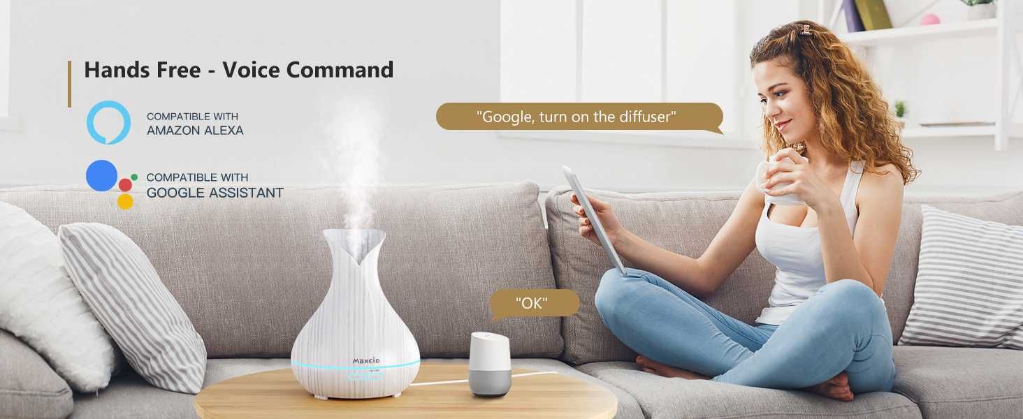 Смарт овлажнител - арома дифузер- Maxcio Smart Aroma Oil Diffusers