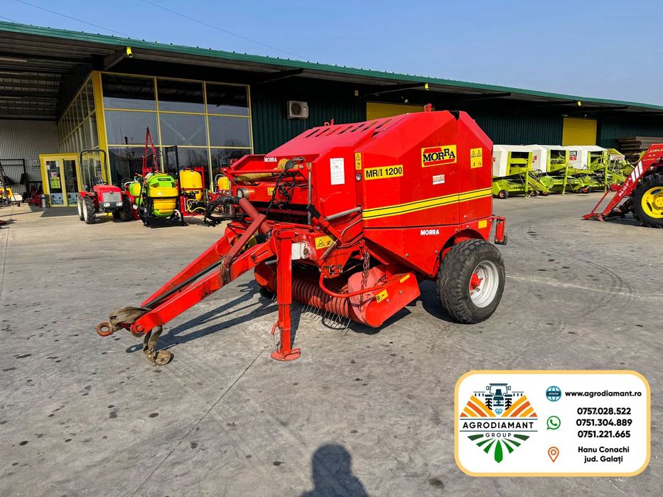 Alta Presa pentru baloti rotunzi MORA MR/I 1200 pe valturi, 2014, pentru tractoare mijlocii , leaga pe SFOARA, in stare foarte buna, adusa din FRANTA