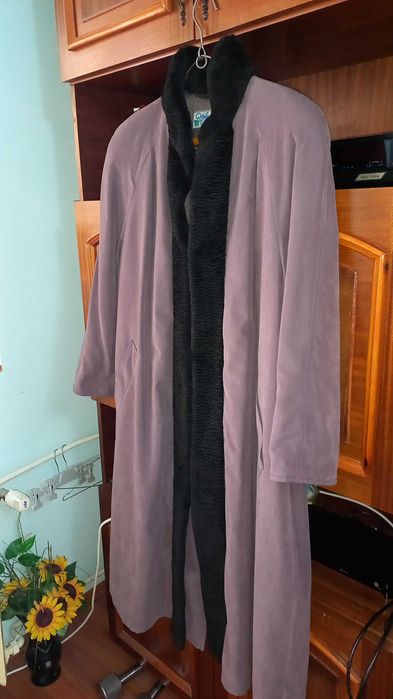 Palton dama, Mantou dublat cu stofa, model raglan, Marime 48, Mov Lila