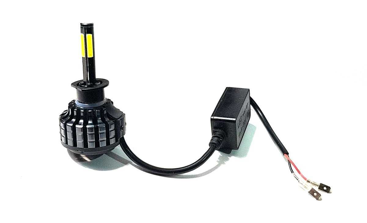 Set 2 buc led becuri H1 6 fete 55W 6000K 360° 9-30V 5200 lm Ip68