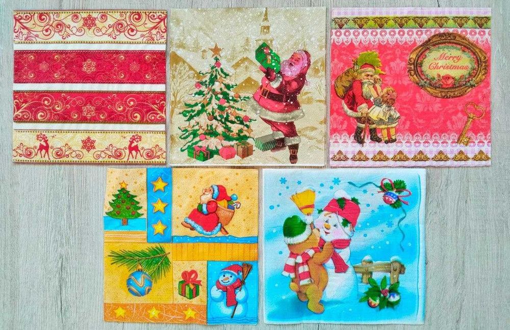 Новогодние салфетки для декупажа