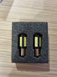 Set 2 becuri LED BA15S P21W alb curat