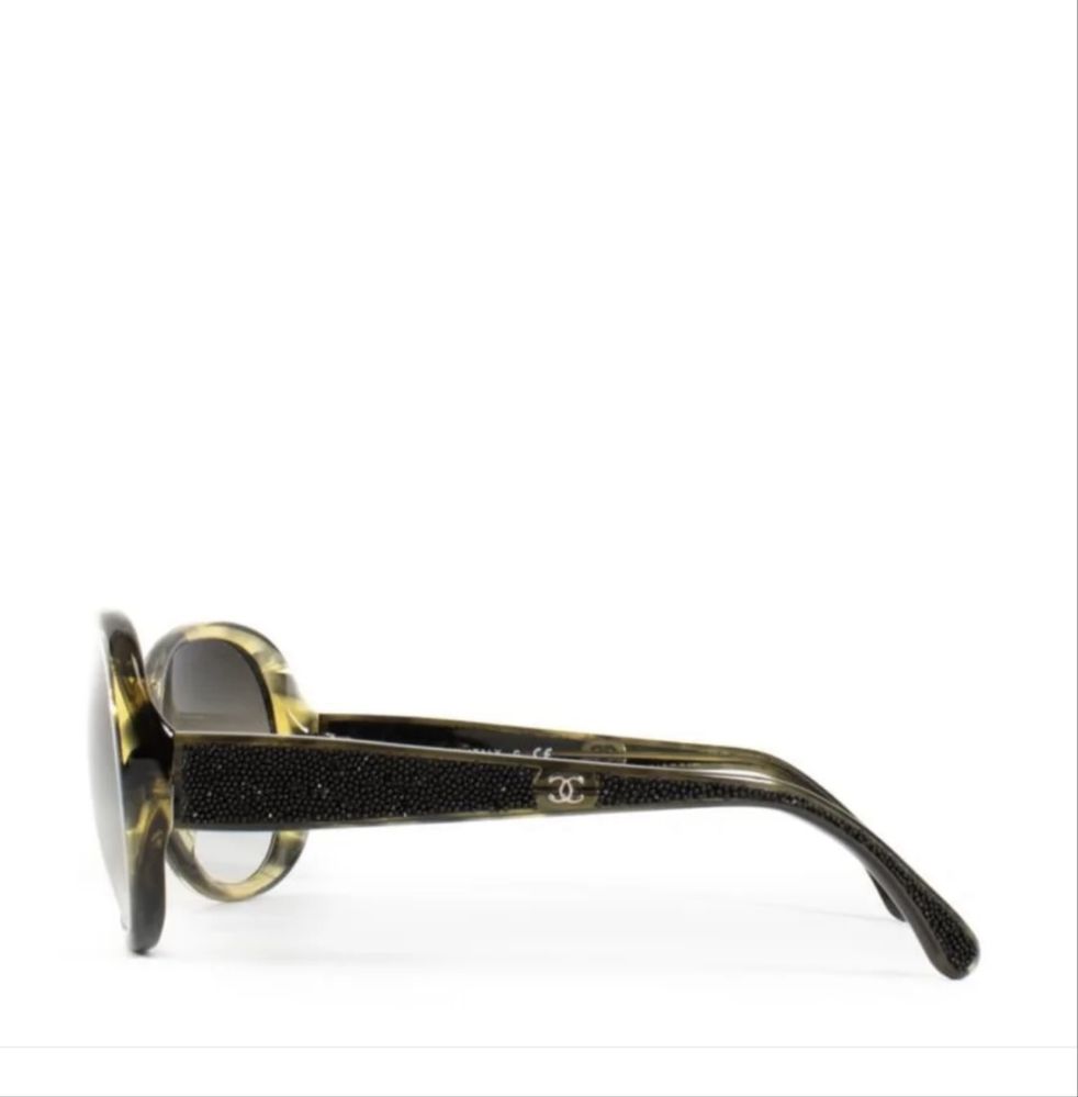 Оригинални ВИНТИЧ  очила Chanel 5165 Green Acetate Strass Sunglasses