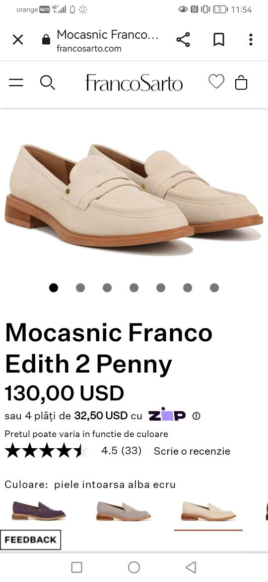 Mocasini pantofi Franco Sarto 37,5