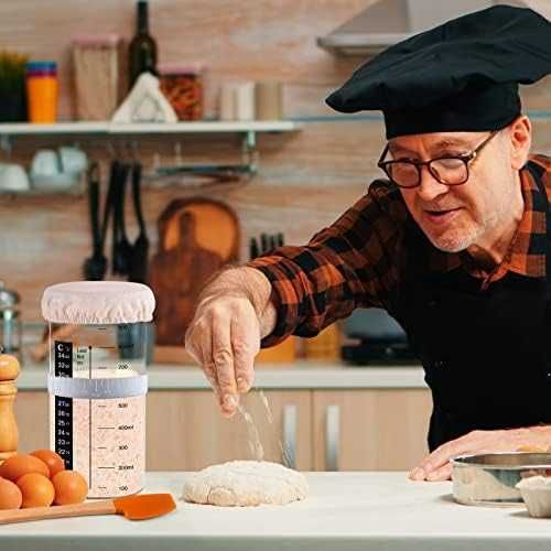 Нов Стартов комплект 2 броя 1000 мл буркан за закваска маркировка дата