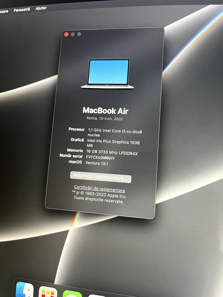MacBook Air 2020, i3, 16GB RAM, 512GB SSD
