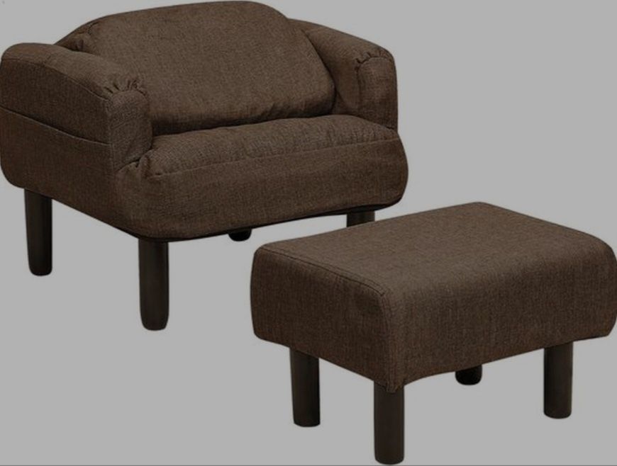 NOU Fotoliu cu taburet "OLAND", maro, recliner