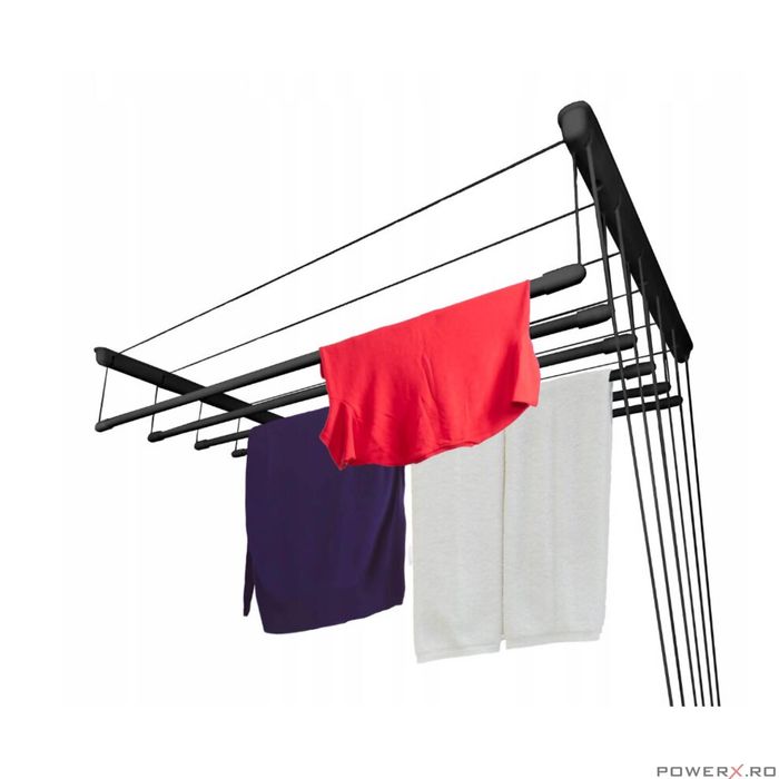 Uscator rufe de tavan, 6x200 cm, negru, Sepio