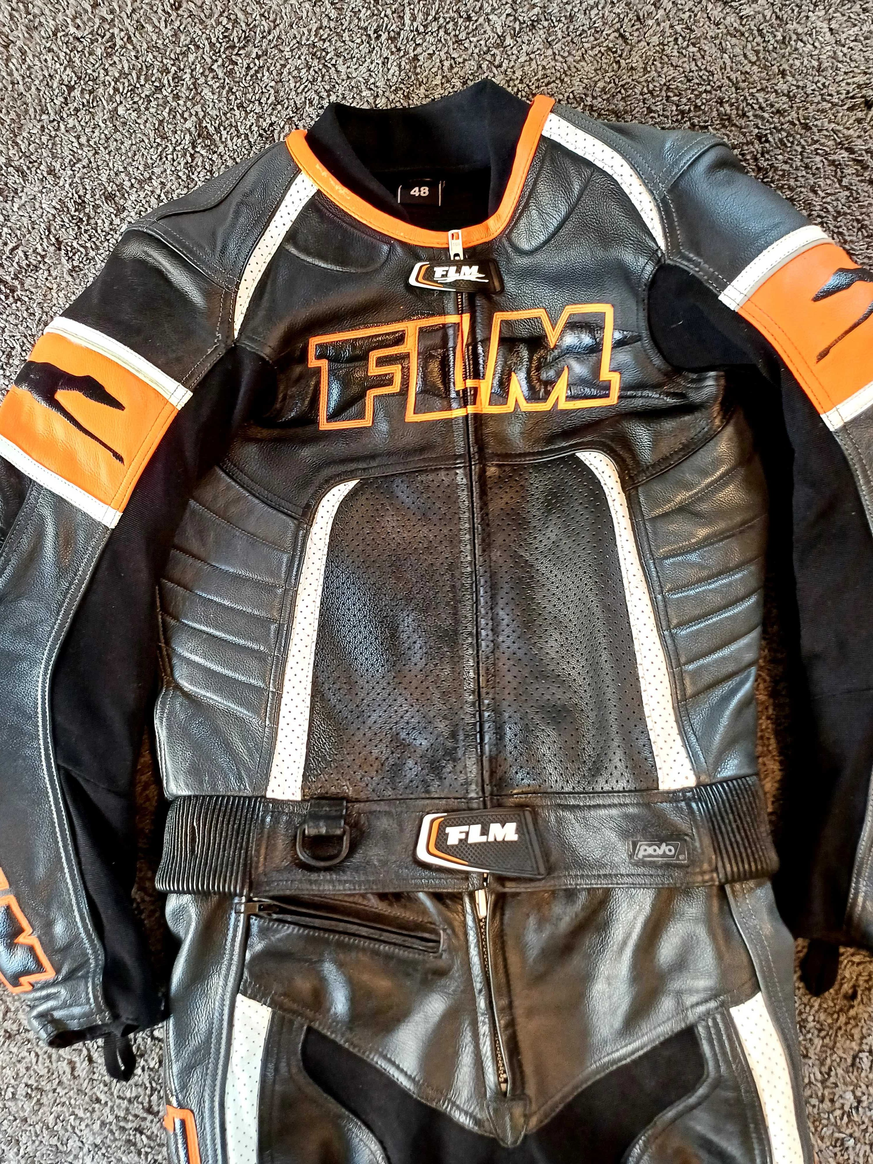 48 S FLM Combinezon Costum moto piele din două piese