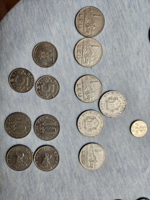 Colectie monede 100 lei 3 lei 50 5 15 25 bani 1 lei anii 1966 - 1999