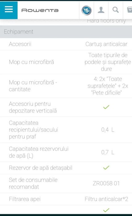 Vând aspirator Rowenta Clean and Steam RY7557WH, functie curățare abur