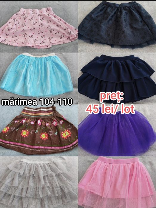 Loturi de haine pentru fetițe/ 104-116/ rochii/ fuste/ pantaloni/bluze