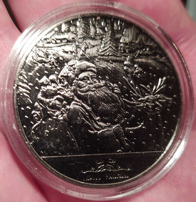 Коледно - новогодишен плакет в защитна капсула . Merry Christmas