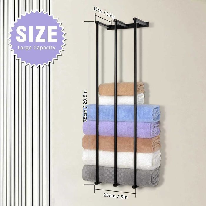 REDUS de la 150RON, Suport prosoape, otel inoxidabil Negru de baie