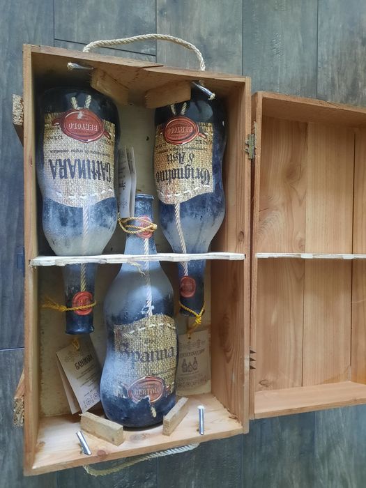 Cufar lemn cu sticle vin