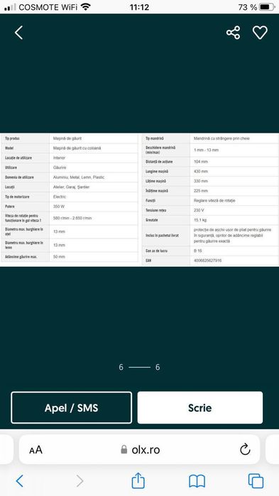 Vind mașina de găurit cu coloana