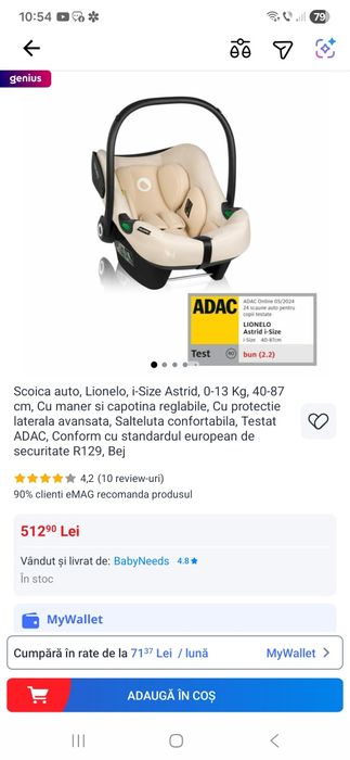 Scoică auto Lionelo