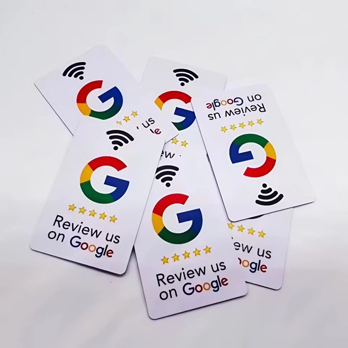 Card NFC pentru recenzii Google (preinstalat) — white / black, fără co