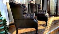 Mobila Set Fotolii Chesterfield, scaune birou, Piele premium 100%