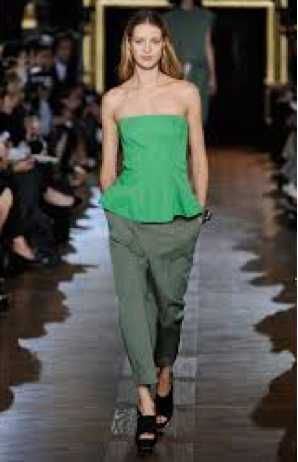 STELLA MCCARTNEY Superba Bustiera Top Verde Peplum 38IT/2XS