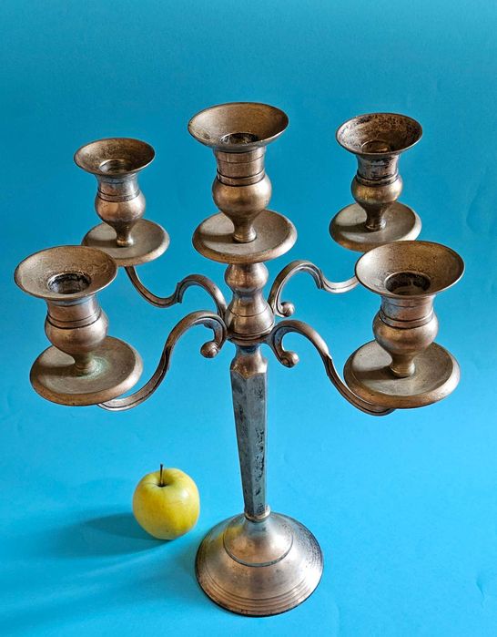 Голям  посребрен свещник