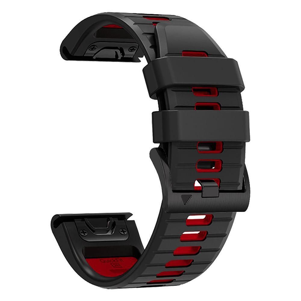 Каишка iconband pro за garmin fenix 5 / 6 / 6 pro / 7 black/red