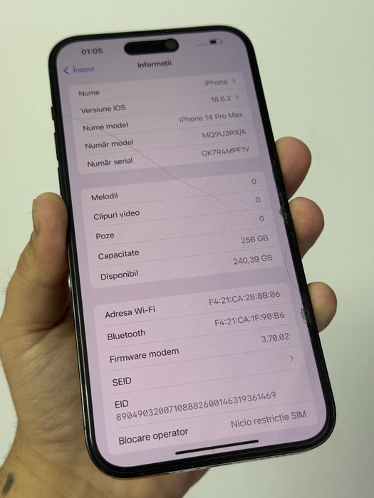 iPhone 14 Pro Max 256Gb Black Neverlocked Excelent