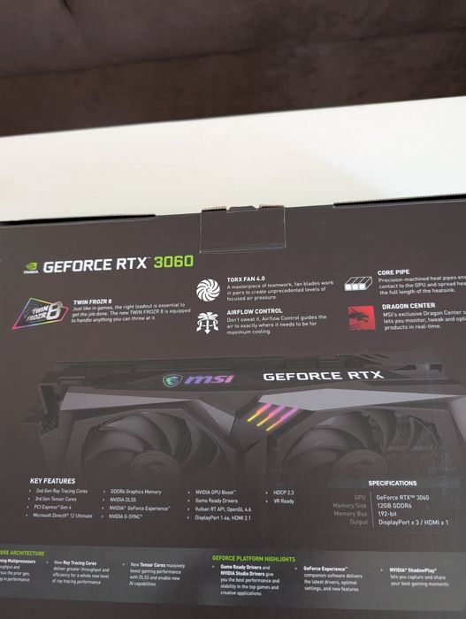 Видео карта MSI 3060 Gaming X 12GB