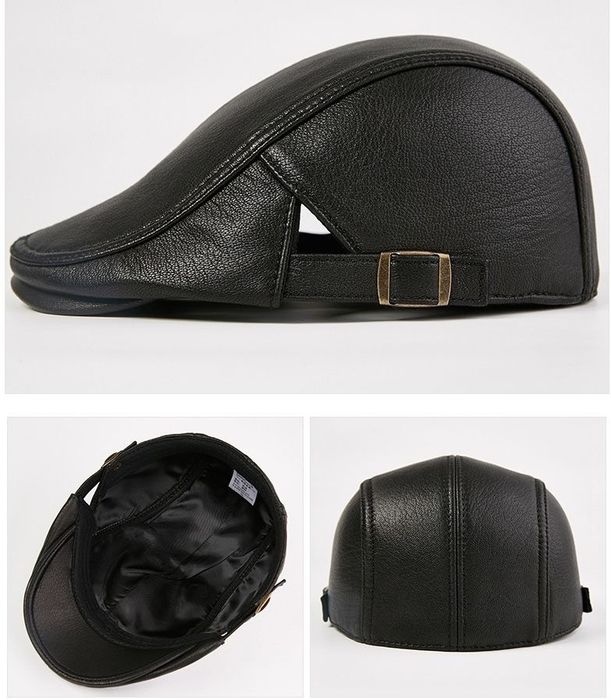 Мужская кепка шапка козырек из натуральной кожи мужской табий кожа хак