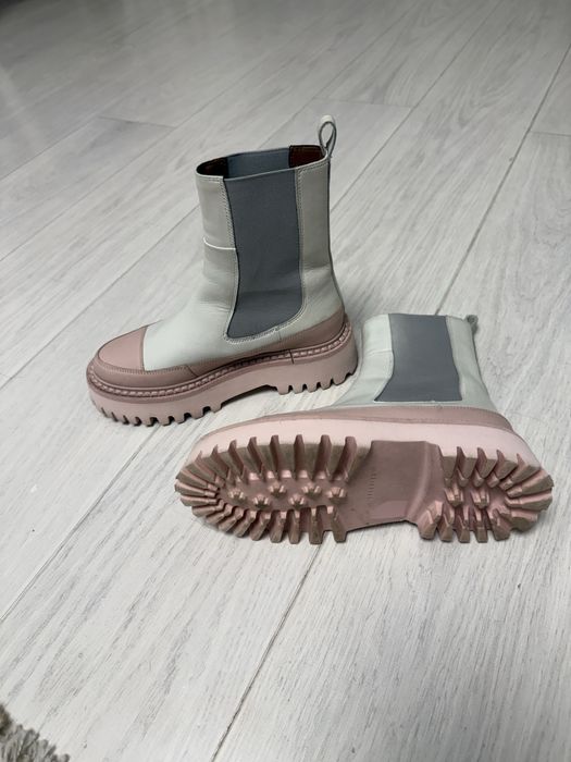 Кожени боти Chelsea с дебела подметка