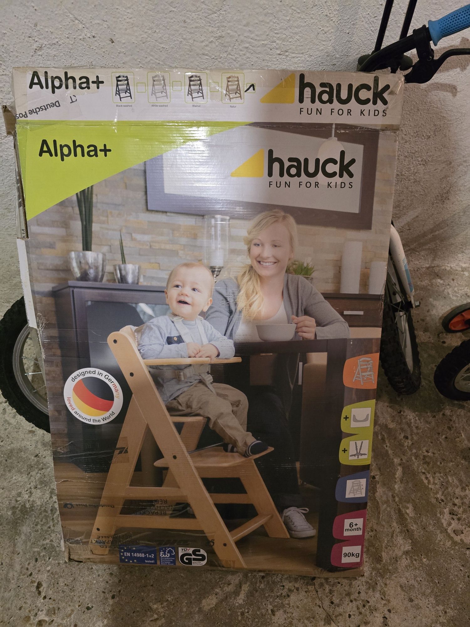 Дървено столче за хранене Hauck - Alpha Plus, Natur