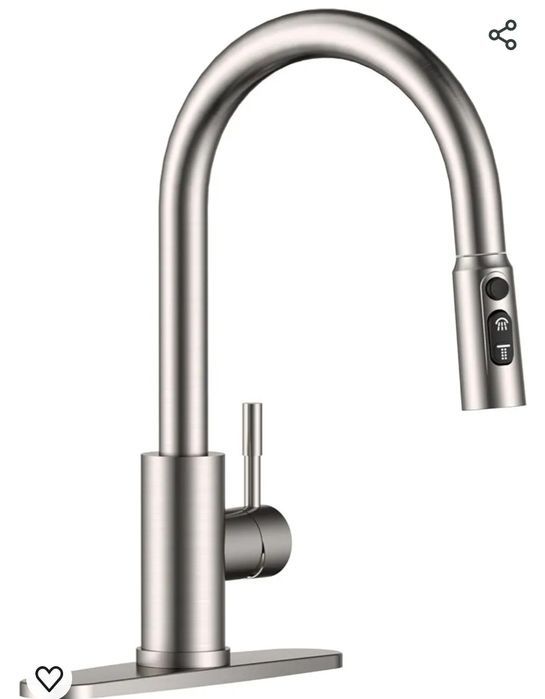 Baterie de bucatarie din nichel  cu pulverizator rabatabil