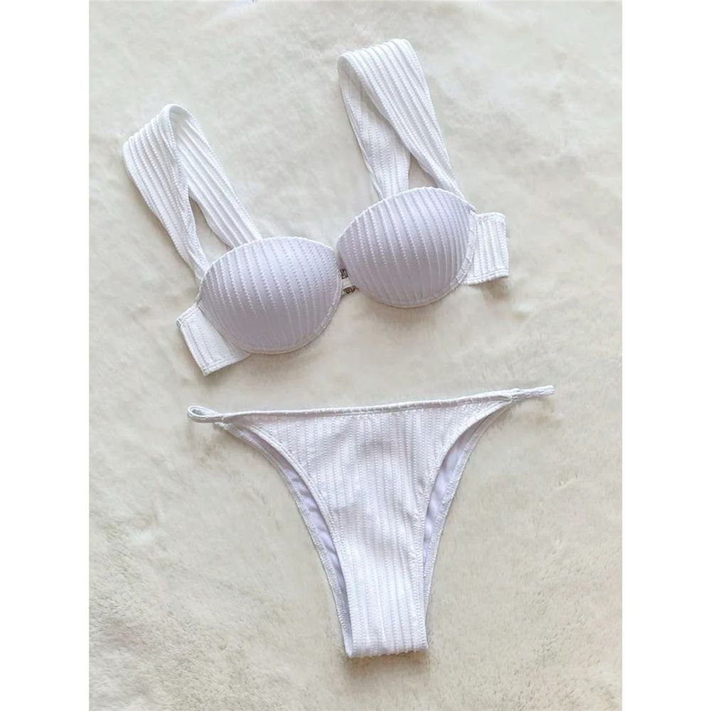 Costum baie C157 Alb cu Push Up stil Victoria Secret MODEL NOU