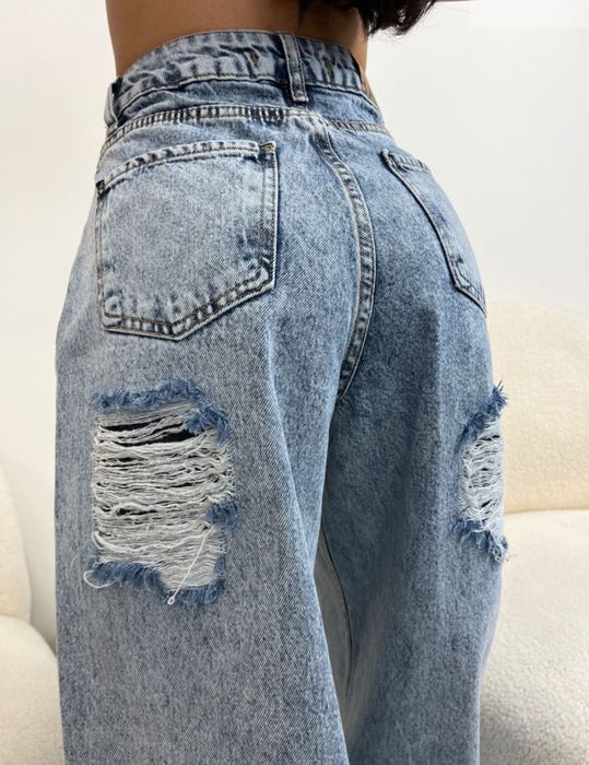 Дамски дънки с висока талия - L