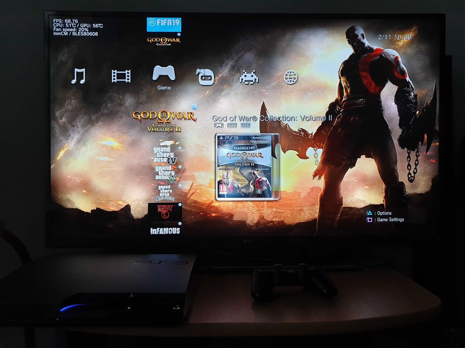 PS3 modat CFW 500 GB + 60 jocuri (GTA V, NFS, God of War, Castlevania)