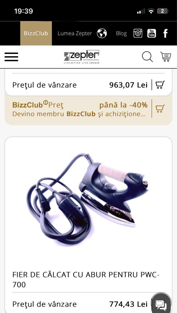 Fier de călcat Zepter, reducere 420 lei